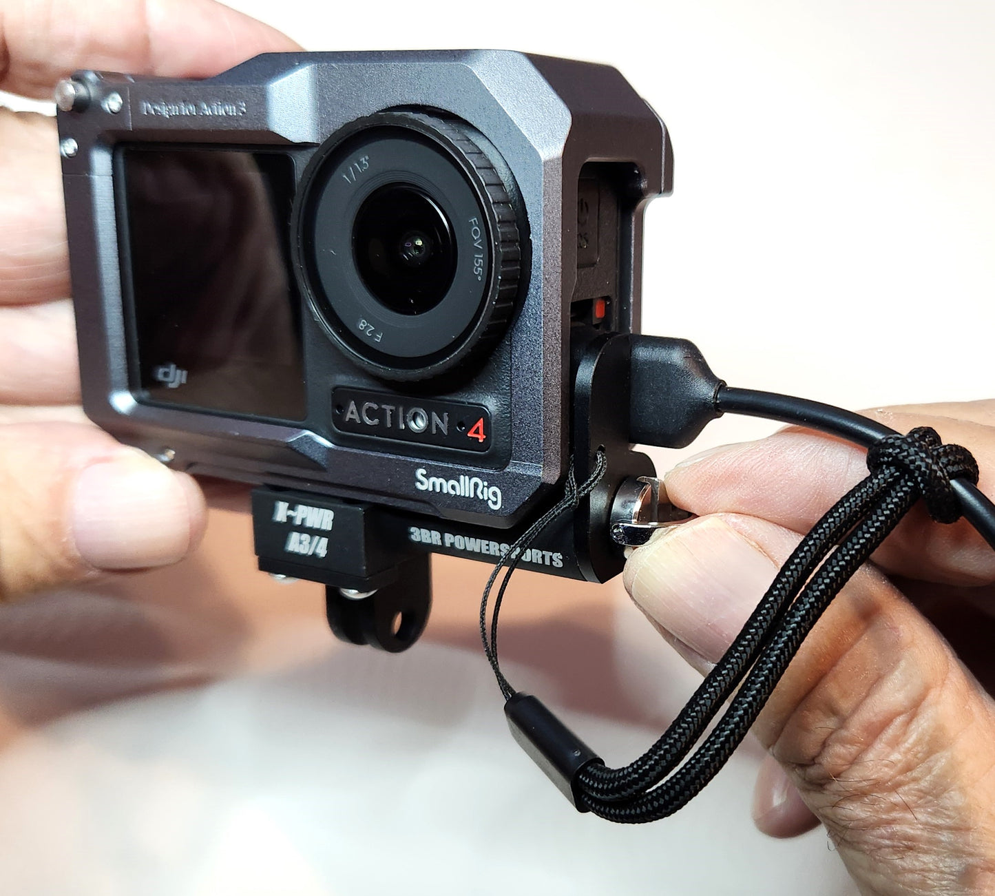 X~PWR A3/4 External Power Kit for DJI Action 3/4/5 PRO camera with SmallRig Mount Frame