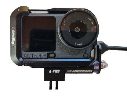 X~PWR A6 External Power Kit for DJI Action 6 camera with SmallRig Mount Frame
